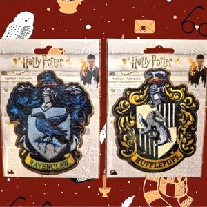 Harry Potter Ravenclaw & Hufflepuff Iron-On Patches NWT